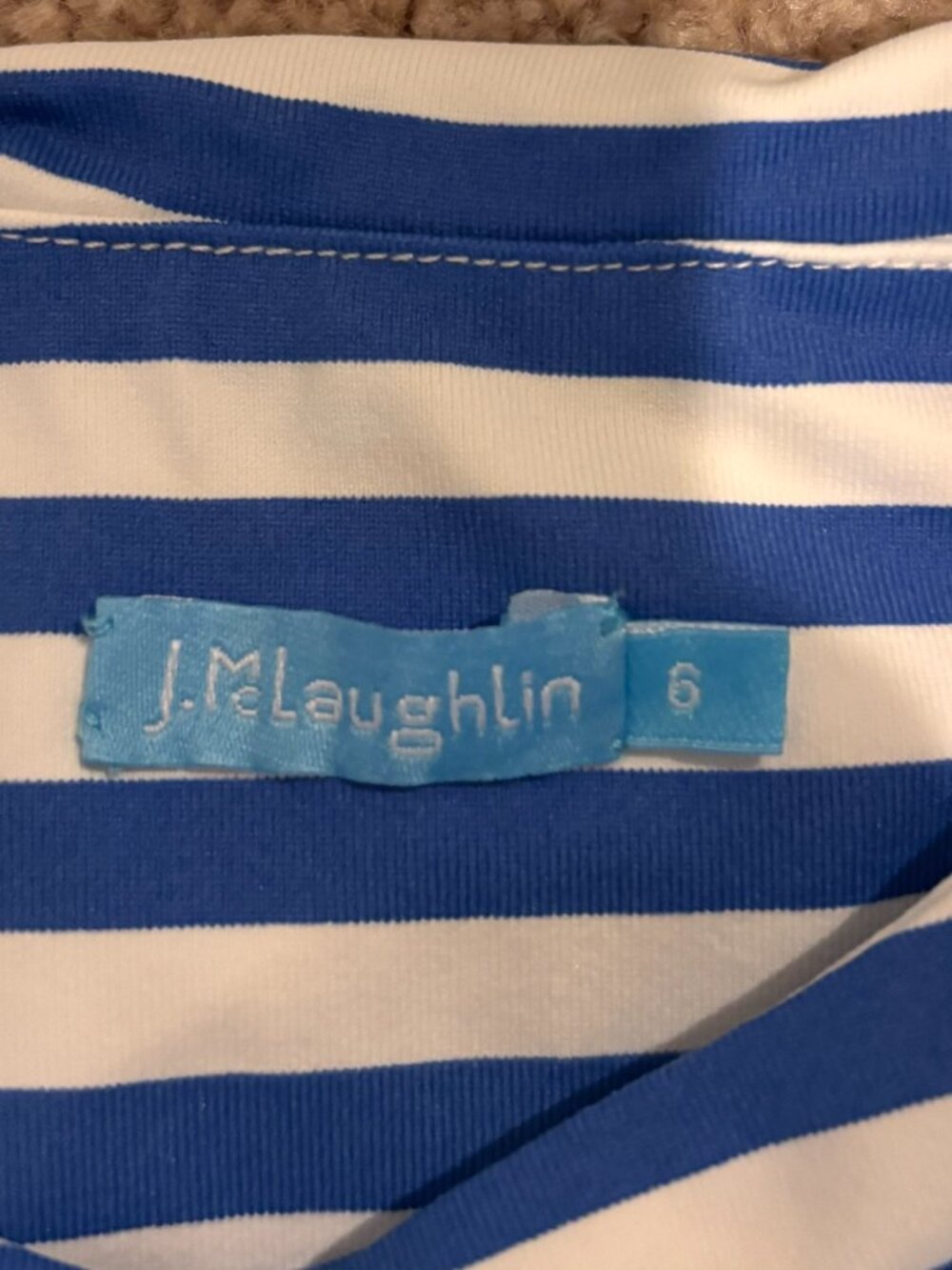 J.McLaughlin - Girls Blue/White Striped Dress - Size 6 - Picture 4 of 5
